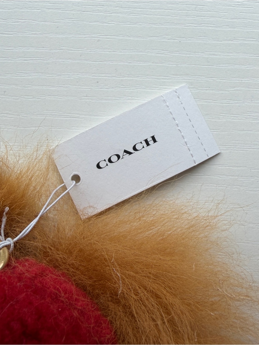 Coach “Sweetie” Coachie Red Monster Bag Charm Keychain with Tan & Brown Accents - Picture 3 of 4